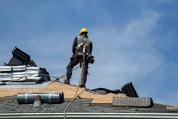 Professional Gutter Installation technician working in Buckland, MA